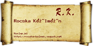 Rocska Kálmán névjegykártya